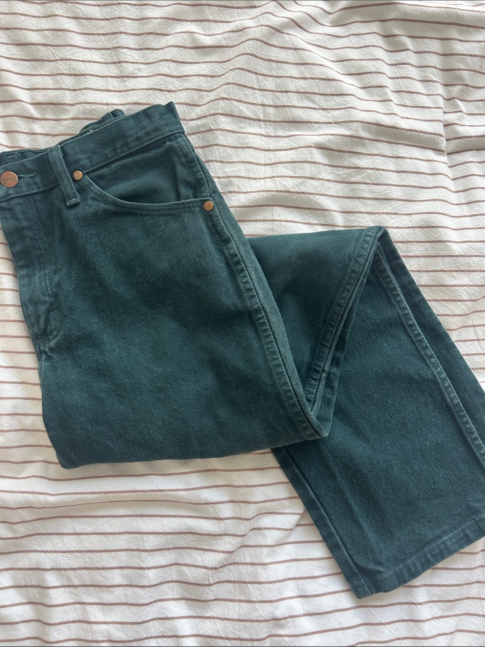 Wrangler Men's Dark Green Straight Jeans